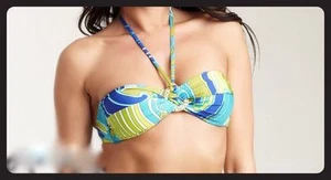 SZ 8 Trina Turk Bali Waves Twist Bandeau Swimsuit Bikini Top Only NWT - Bild 1 von 1