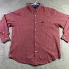 Chaps Shirt Men Xl Red Checkered Easy Care Button Down Preppy  Dress Casual