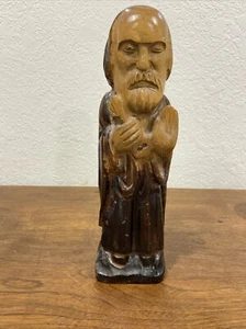 Estatua de madera tallada a mano de San Pedro con llaves 13,5"" de alto figura religiosa vintage - Imagen 1 de 11