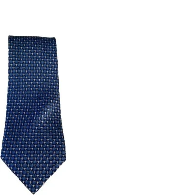Corbata BALMAIN Paris 100 % azul seda, gris estampado 57 3/4" X 3 1/2"—#1479 Foto 1 de 4