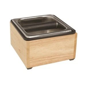 Juego básico de caja de tocador para sonajero, acero inoxidable, con soporte de arce, 7,5"x5"x4,5" - Imagen 1 de 3