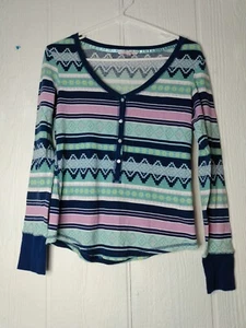 Victoria's Secret Women's Size S  Thermal Waffle Knit Multicolor Button Front  - Picture 1 of 6