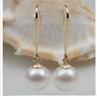 Natural Perfect Aaaaa 7-8mm Round Akoya White Pearl Earring 14k Yellow Gold