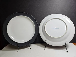 Vintage Crown Corning Japan 10,5" Essteller weiß mit schwarzem Rand KEINE Chips - Bild 1 von 5