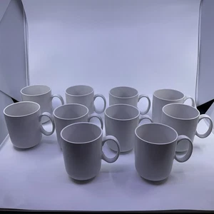Crate and Barrel Wren Matte White 14 oz Mugs - Set Of 10 - Picture 1 of 10
