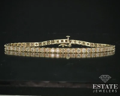14k Yellow Gold Round 2.20ctw Natural Diamond Tennis Bracelet 11.1g 7"L I15343 - Image 1 of 4