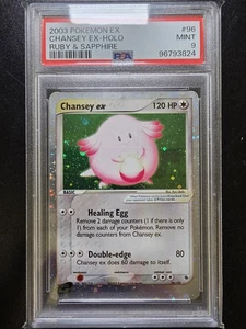 PSA 9 Chansey Ex Holo 96/106 - 2003 Ex Ruby & Sapphire Rare Pokemon Card - Picture 1 of 2
