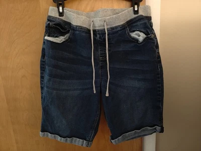 Justice Blue Denim Jean Stretchy Pull On Long Bermuda Shorts Girls Size 20 Plus - Image 1 of 4