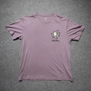 Gap Keith Haring Shirt Mens Large Purple Artist Graphic Dancing Figure Tee Art - Picture 1 of 10