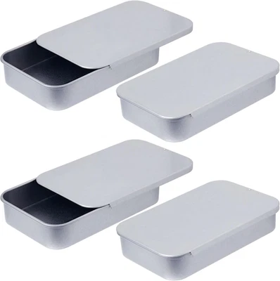 4 PCS Dental Floss Portable Case, Metal Sliding Dispenser, Mini Rectangular Refi - Imagem 1 de 4