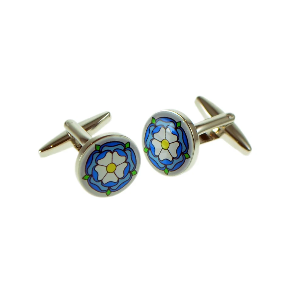 Dark Blue Accents Tudor Rose Cufflinks X2BOC198 Foto 1 de 1