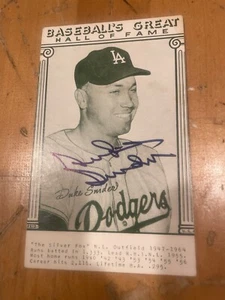 Duke Snider Autographed Hall Of Postcard Excellent Condition - Picture 1 of 1