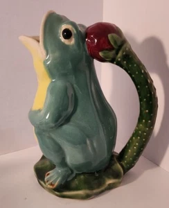 "Jarra de ranas de mayólica vintage de 10" - Imagen 1 de 6