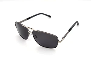 Polarized Porsche Flex Arms Square Metal Aviator Sunglasses Silver Smoke - Picture 1 of 8