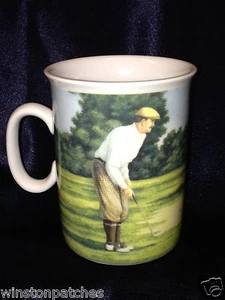 ST MARTIN GOLF MUG 10 OZ GODINGER L MARINO EMAIL DE LIMOGES SMQ9 MAN CHIPPING - Picture 1 of 5
