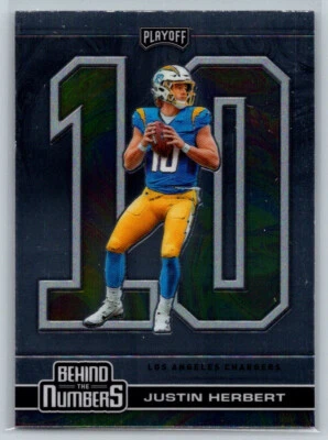 2020 Playoff Justin Herbert Behind The Numbers Rookie RC BTN-26 Chargers TC3170 - Image 1 of 2