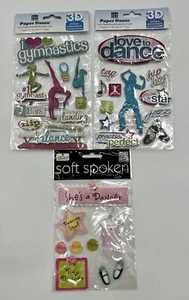 Scrapbook Dancing Gymnastics 3D Stickers Embellishments Paper House 3pc Lot - Picture 1 of 4