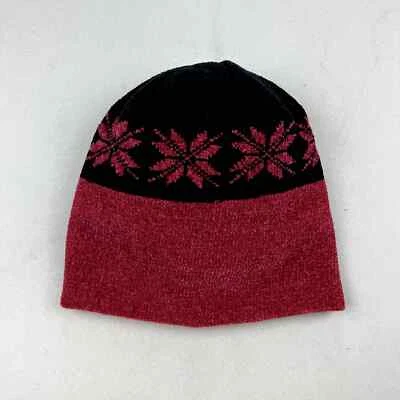 Gorro gorro de lana vintage negro rojo isla justa aislado Thinsulate senderismo Foto 1 de 4