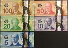 Banknote - Canada Frontiers Series $100 $50 $20 $10 $5 Polymer Notes, Unc