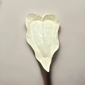 VTG Catalina Pottery Ivory Leaf Tray 16” Handmade USA Abstract Ceramic Platter - Picture 1 of 13