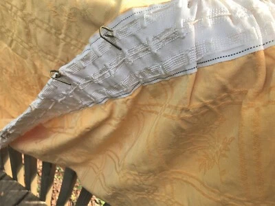 Vintage Custom Made Gold Brocade Pinch Pleat Drapes [Pair Available] 41 x 62 - Image 1 of 4