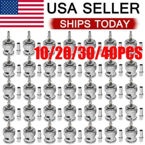 BNC Male Crimp/Solder Type RF Connector for RG316/RG174/LMR100 Coax Wire 10/40PC - Zdjęcie 1 z 14