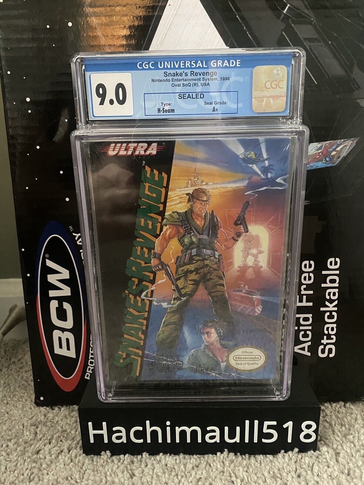 Snakes Revenge NES CGC 9.0 A+ Sealed With Hangtab Not WATA or VGA