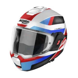 NOLAN N120-1 SUBWAY WHITE RED BLUE 24 REVERSIBLE MODULAR HELMET SIZE XL - Picture 1 of 5