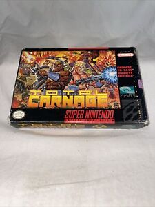 Total Carnage SNES Super Nintendo 1994 Malibu Games Tested CIB Complete Rare