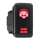 ALIEN MUSIC - Red Backlit Tall Push In Switch  1.54"x 0.83" (Fit: Toyota)