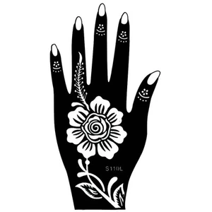 Henna Tattoo Schablone Hand Links Kina Handbemalung Dövme Mehndi - Bild 1 von 2