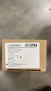 CORNING 3764 384 WELL BLACK W/ CLEAR FLAT BOTTOMS & LIDS LOT OF 20     - Picture 1 of 1