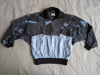 Chaqueta de esquí vintage HEAD para mujer 12 negra azul anorak aislada 1/2 cremallera polar Foto 1 de 4