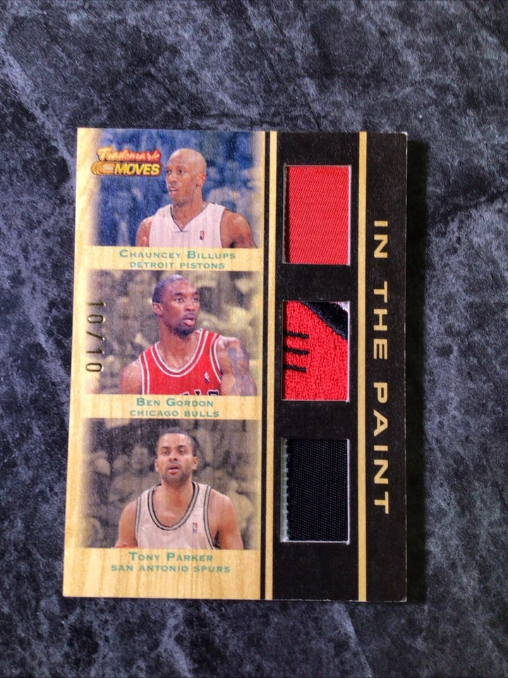 2007 Topps in the paint Chauncey Billups Ben Gordon Tony Parker #/10 #TTR-BGP Foto 1 de 2