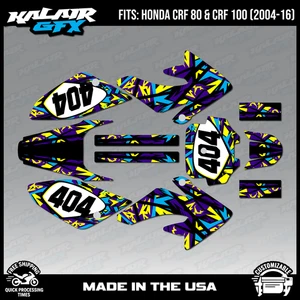 Graphics Kit for HONDA CRF80 CRF100 (2004-2016) Shatter Series - Purple - Picture 1 of 4