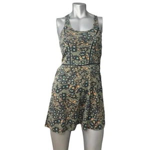 Rvca Dress Women’s Multicolor Floral Racerback Fit Flare Whimsygoth Y2K Edgy - Picture 1 of 8