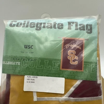 USC TROJANS Bordado Doble Cara "SC" 28”x44” BANDERA NUEVA por Evergreen Foto 1 de 4