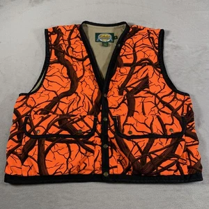 Cabela's Blaze Orange Camo Hunting Vest XL Reg Outdoors Safety Shooting Gear - Picture 1 of 10
