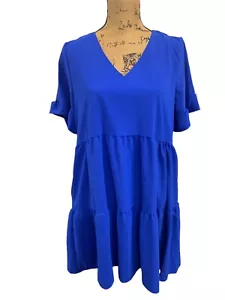 Women’s NClook Fashion Show Blue Tiered Babydoll Dress - Picture 1 of 10