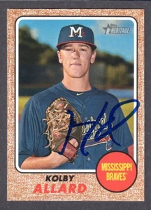 2017 HERITAGE #189   Kolby Allard  ATLANTA BRAVES  SIGNED  AUTOGRAPH AUTO COA - Picture 1 of 1