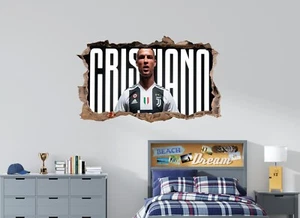 Cristiano R Wall Decals - 3D Smashed Wall Sport Wall Stickers mural home decor - Picture 1 of 5