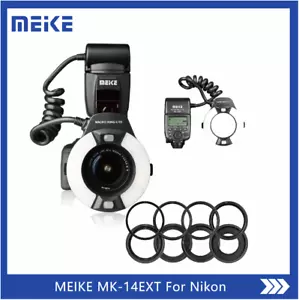 Meike MK-14EXT MK-14-EXT ITTL Macro TTL Ring flash For Nikon D7100 D7000 D5200 - Picture 1 of 8