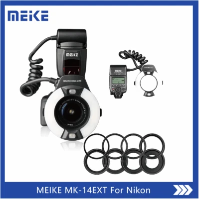 Meike MK-14EXT MK-14-EXT ITTL Macro TTL Ring flash  For Nikon D7100 D7000 D5200 - Image 1 of 4