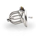New Lock 304 Stainless Steel Small Cage Male Chastity Device With Tube A260