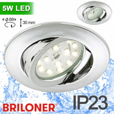 Foco LED Cubierta Montaje Techo Empotrado Baño 68mm Giratorio Cromo 5W Foto 1 de 4