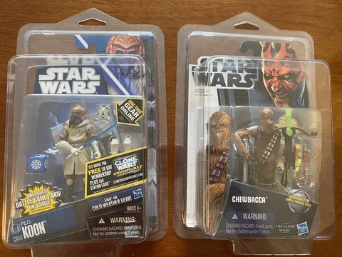 Hasbro Star Wars Clone Wars 2012 Chewbacca & Saga Collection Plo Koon CW53 MOC Cover