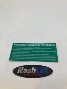 109442 Skyjack Emergency Lowering Decal SK12201224JE - Picture 1 of 6