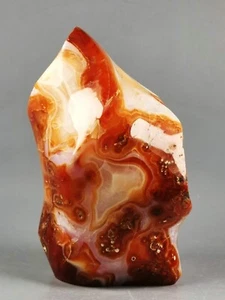 RARO Cristal de ágata cornalina roja llama natural forma libre de Madagascar - Imagen 1 de 12