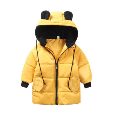 Niños Niñas Niños Bebé Abrigo con Capucha Invierno Cálido Chaqueta Larga Parka Abrigo Exterior Abrigos Foto 1 de 4