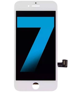 LCD Baugruppe mit Stahlplatte kompatibel für iPhone 7 (Aftermarket) (weiß) - Bild 1 von 5